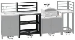 Cattara Modul stôl TORINO 4 pre vonkajšiu kuchyňu 80x47x123cm