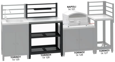 Cattara Modul stůl TORINO 4 pro venkovní kuchyň 80x47x123cm