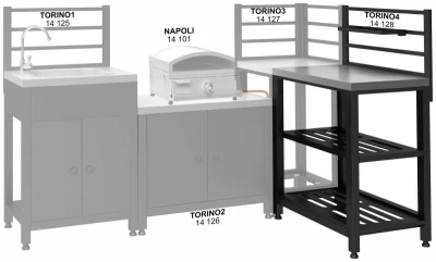 Cattara Modul stůl TORINO 4 pro venkovní kuchyň 80x47x123cm
