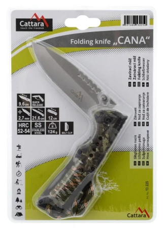Cattara Nôž zatvárací CANA s poistkou 21,6cm