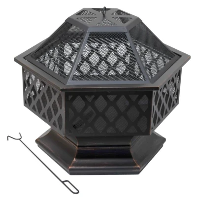 Cattara Ohniště HEXAGON copper patina s poklopem