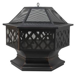 Cattara Ohniště HEXAGON copper patina s poklopem
