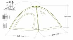 Cattara Stan rychlorozkládací BUDVA pro 3-4 osoby 280x220x140cm PU3000mm