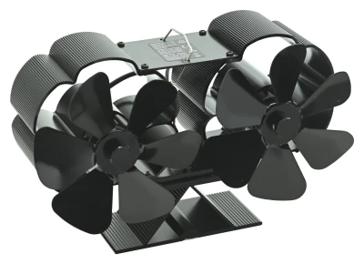 Cattara DUBLON černý krbový ventilátor s podstavcem 2x 112 mm