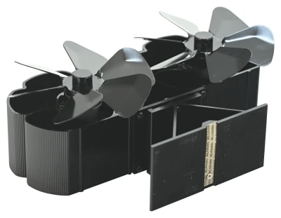 Cattara DUBLON černý krbový ventilátor s podstavcem 2x 112 mm