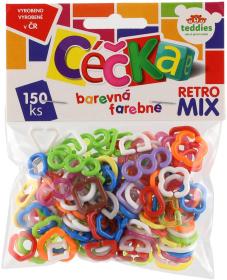 Céčka barevná set 150ks retro mix různé druhy plast v sáčku