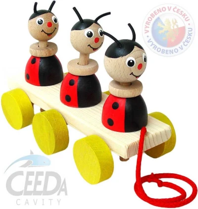 Ceeda DŘEVO 3 berušky tahací pohyblivé (dřevěná hračka) Ceeda DŘEVO 3 berušky tahací pohyblivé (dřevěná hračka)