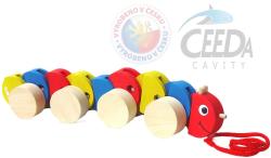 Ceeda DŘEVO Baby housenka tahací vlnící se (dřevěná hračka)