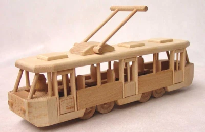 Ceeda DŘEVO Tramvaj moderní dopravní prostředky MHD (dřevěná hračka)