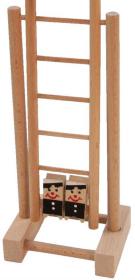 Ceeda DŘEVO Žebřík se šplhající figurkou Kominík (dřevěná hračka)