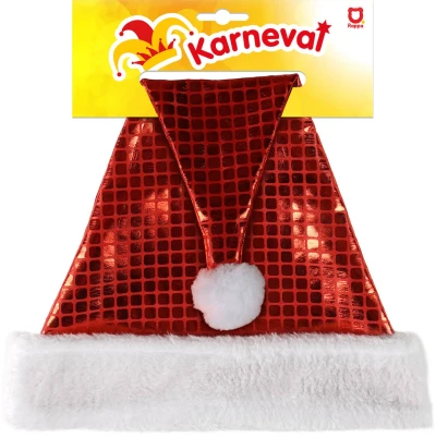 Čepice vánoční červená 43cm doplněk na vánoce Santa Claus