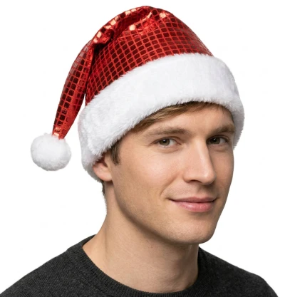 Čepice vánoční červená 43cm doplněk na vánoce Santa Claus