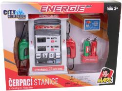 Čerpací stanice City Collection set benzinová pumpa s doplňky na baterie CZ Zvuk