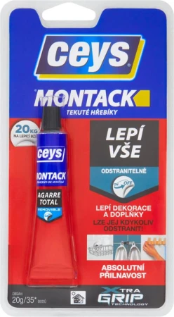 Ceys Lepidlo montážní 20g MONTACKCEYS tekuté hřebíky, odstranitelné Ceys Lepidlo montážní 20g MONTACKCEYS tekuté hřebíky, odstranitelné