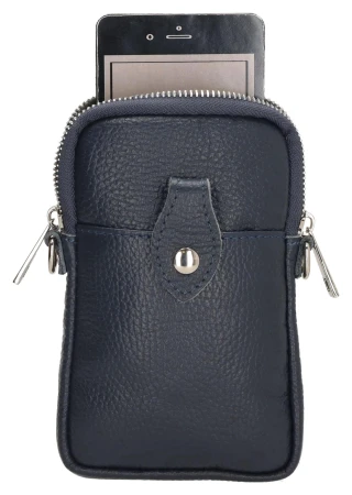 Charm London Elisa L617 tmavě modré kožené pouzdro na telefon