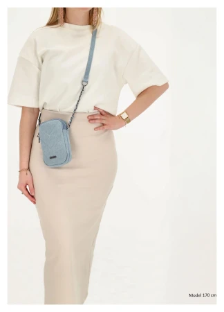 Charm London Hollywood W00600 světle modrá crossbody kabelka