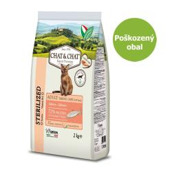 Chat Chat Expert Adult Sterilized s lososem 2 kg - Poškozený obal - %