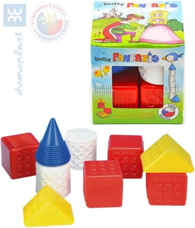 Chemoplast Dětské kostky plastové set 9ks Fantazie v krabičce Chemoplast Dětské kostky plastové set 9ks Fantazie v krabičce