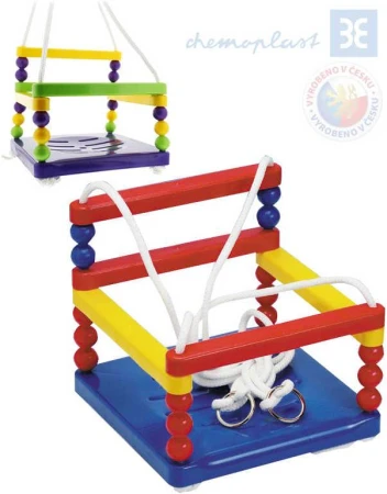 Chemoplast Houpačka závěsná dětská 32x32cm se zábranou plast 3 barvy Chemoplast Houpačka závěsná dětská 32x32cm se zábranou plast 3 barvy