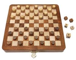 Chopra Magnetická DELUXE dáma a backgammon s vykladanou šachovnicou 19 cm