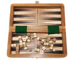 Chopra Magnetická DELUXE dáma a backgammon vykládanou šachovnicí 19 cm
