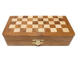 Chopra Magnetická DELUXE dáma a backgammon vykládanou šachovnicí 19 cm