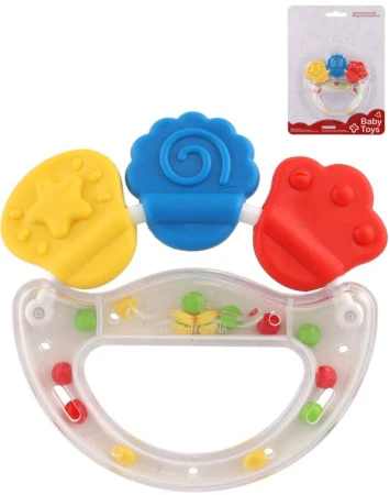Chrastítko 10cm baby kousátko silikonové pro miminko