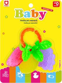 Chrastítko a baby kousátko ovoce pro miminko plast