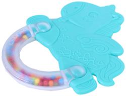 Chrastítko a kousátko baby dinosaurus plastové na kartě pro miminko