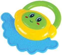 Chrastítko baby chobotnička s úchytem 2 barvy pro miminko plast