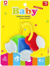 Chrastítko baby kousátko klíče pro miminko na kartě plast