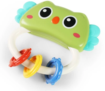 Chrastítko baby kousátko zvířátko sova s kroužky pro miminko