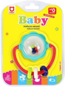Chrastítko baby květina 8cm s kuličkami a korálky pro miminko