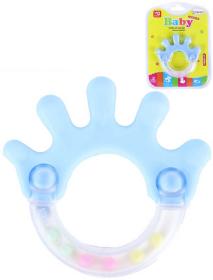 Chrastítko baby ruka s kuličkami pastelové pro miminko plast