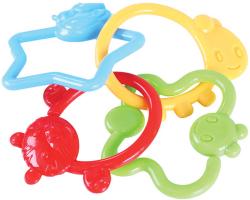 Chrastítko baby spojené tvary zvířátka 4ks pro miminko plast