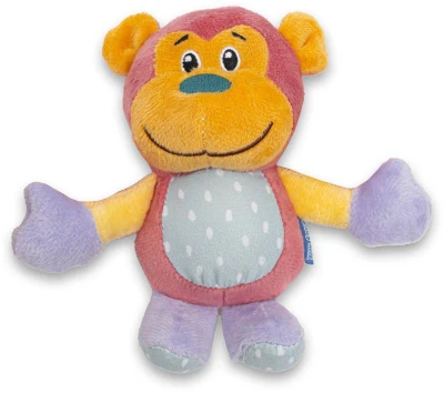 Chrastítko baby zábrana do kočíka hrošík + opička mix záves pre bábätko