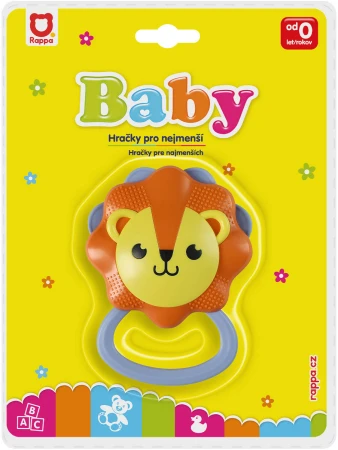 Chrastítko baby zvířátko lev plastové pro miminko