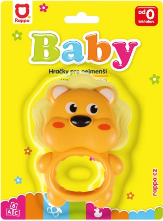 Chrastítko baby zvířátko lvíče plastové pro miminko