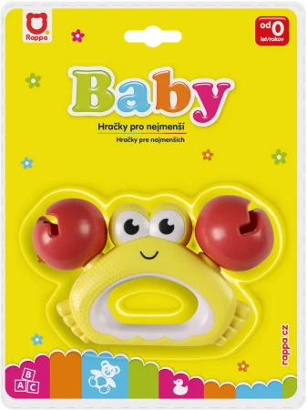 Chrastítko krab baby zvířátko plastové pro miminko