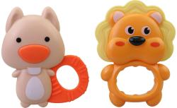 Chrastítko plastové baby zvířátko set 4ks pro miminko v krabici