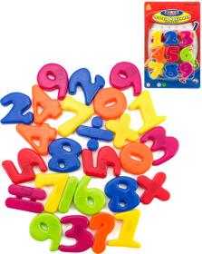 Číslice magnetické barevné 4cm set 27ks na kartě plast