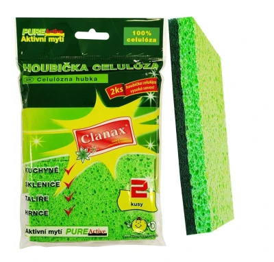 Clanax Houbička čisticí 11x7x1,2cm celulóza (2ks) Clanax Houbička čisticí 11x7x1,2cm celulóza (2ks)