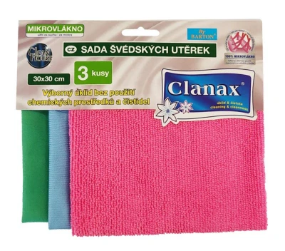 Clanax Utěrka švédská 30x30cm mikrovlákno (3ks) Clanax Utěrka švédská 30x30cm mikrovlákno (3ks)