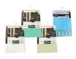 Clanax Závěs koupel.SOLID 180x200cm PEVA + 12 háčků, mix barev