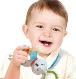 Clementoni Baby chrastítko zajíček s úchytem pro miminko PLYŠ