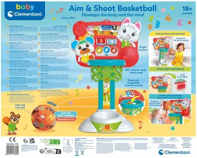Clementoni CLEMMY Baby koš basketbalový na baterie Světlo Zvuk