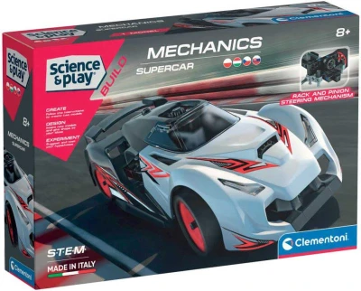 Clementoni Mechanická laboratoř Závodní auto Supercar 100 dílků (stavebnice)