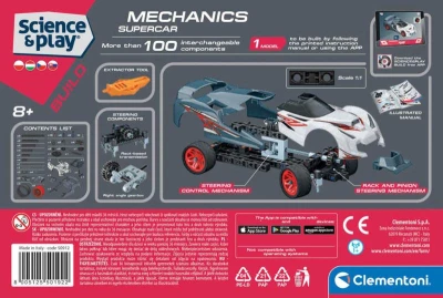Clementoni Mechanická laboratoř Závodní auto Supercar 100 dílků (stavebnice)