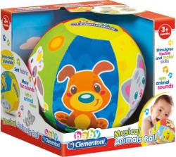 Clementoni Míč soft baby měkký 16cm se zvířátky na baterie Zvuk pro miminko
