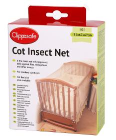 Clippasafe Síť proti hmyzu na postýlku 135x67x67cm White